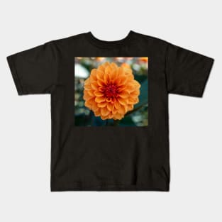 Beautiful Bright Orange Dahlia Flower Closeup Kids T-Shirt